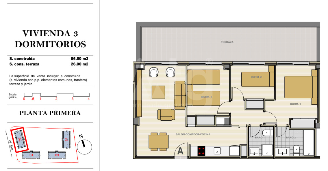 3 bedroom Apartment in Denia - DNA33236 - 1