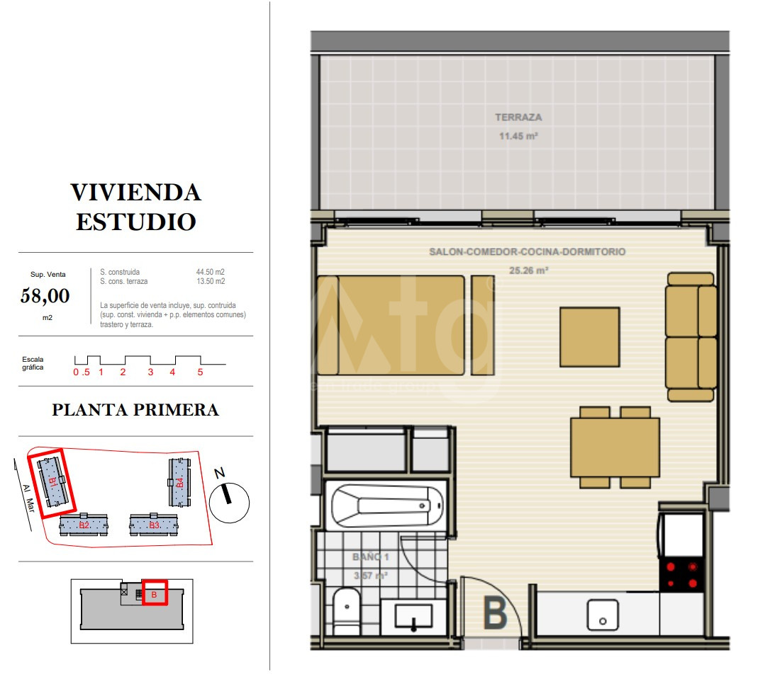 1 Schlafzimmer Appartement in Denia - DNA33237 - 1