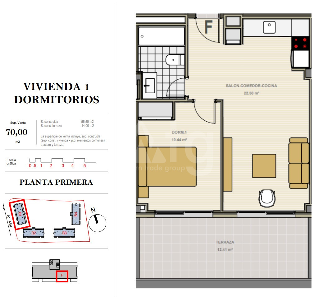 Apartamento de 1 habitación en Denia - DNA33241 - 1
