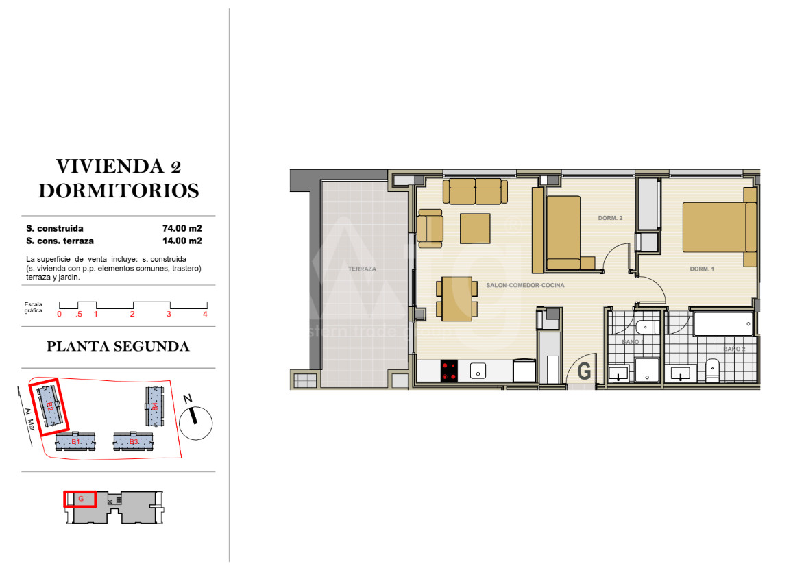 Apartament cu 2 dormitoare în Denia - DNA33251 - 1