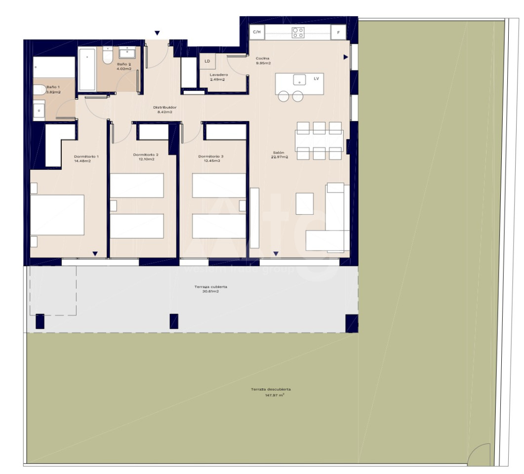 3 bedroom Apartment in Denia - AEH33259 - 1