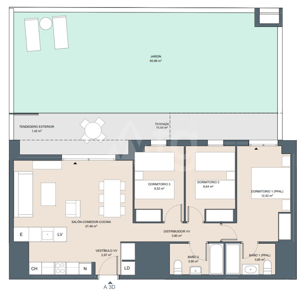 3 bedroom Apartment in Denia - AEH33278 - 1