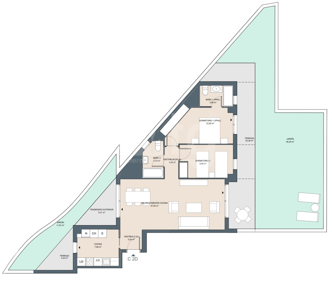 2 bedroom Apartment in Denia - AEH33279 - 1