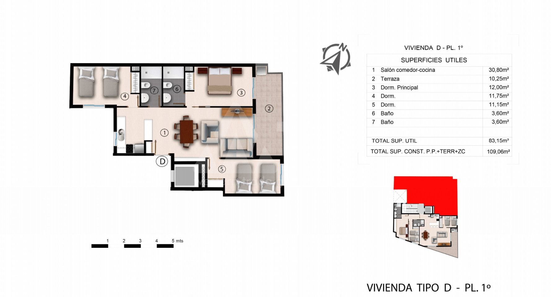 Apartamento de 3 habitaciones en Torrevieja - AG33699 - 1