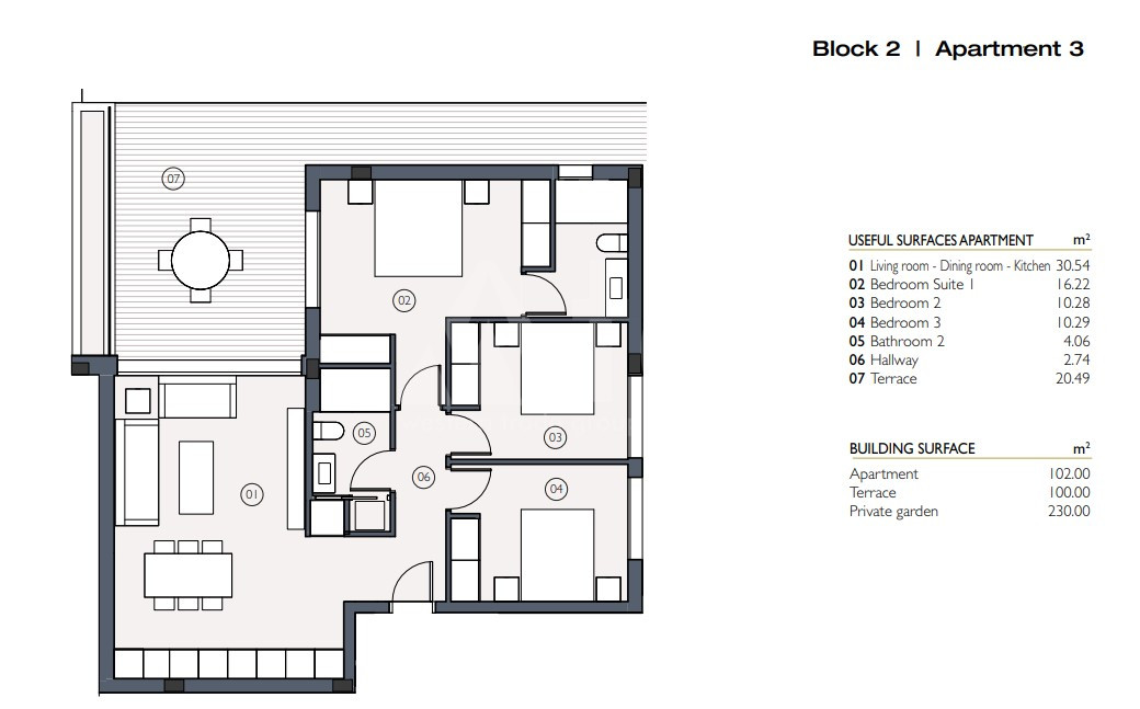Apartament cu 2 dormitoare în Las Colinas - LCG33733 - 1
