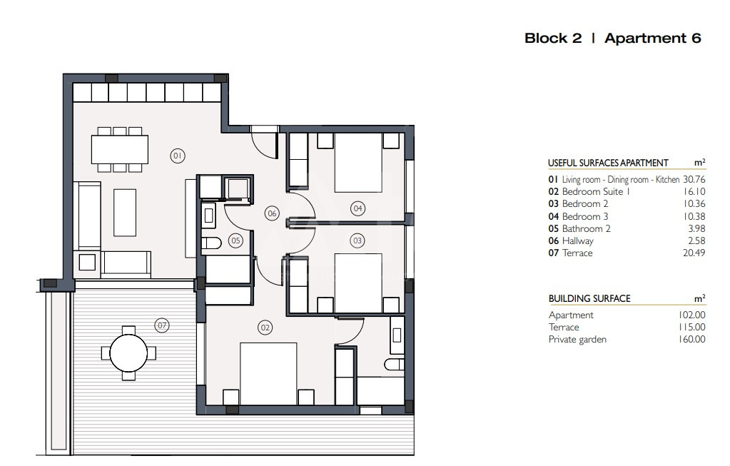 Apartament cu 2 dormitoare în Las Colinas - LCG33735 - 1