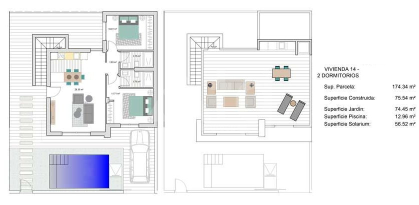 2 Schlafzimmer Villa in Roldan - WD34211 - 1