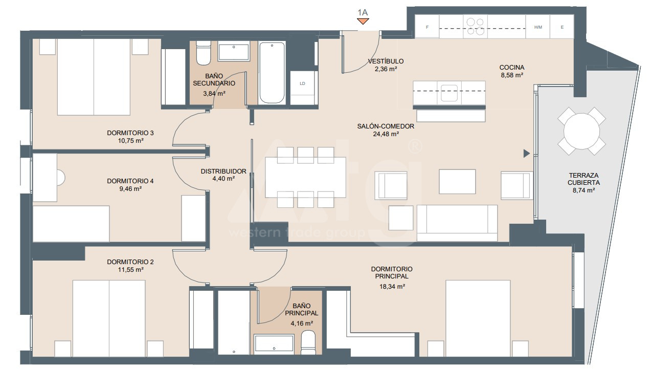 4 bedroom Apartment in Alicante - AEH34705 - 1