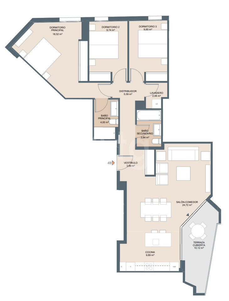 Appartement de 3 chambres à Alicante - AEH34714 - 1