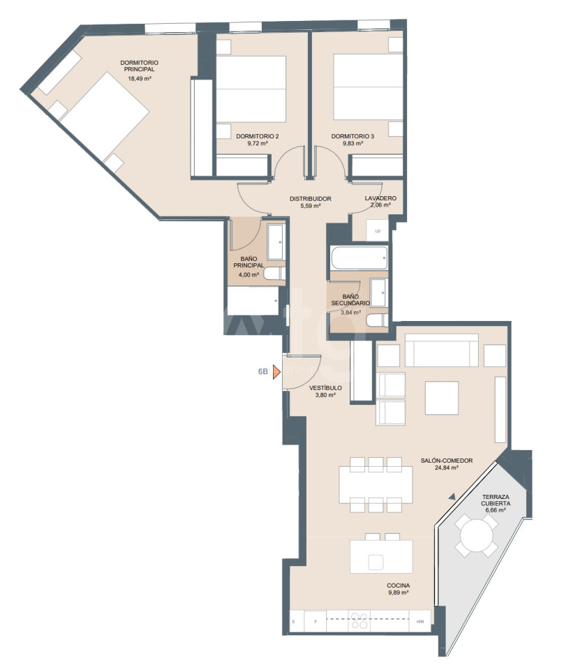 Penthouse cu 3 dormitoare în Alicante - AEH34719 - 1