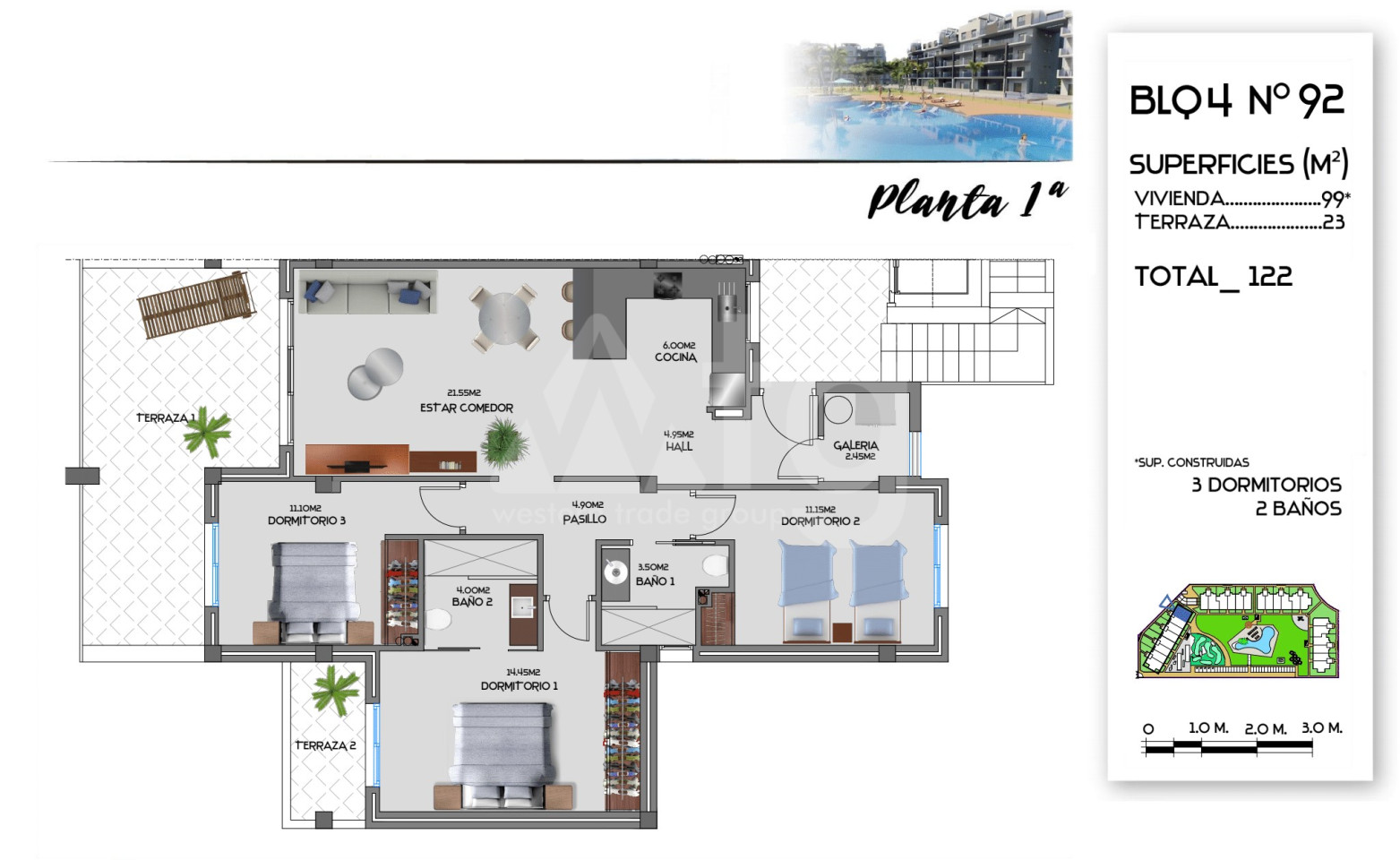 3 bedroom Apartment in Guardamar del Segura - CN34837 - 1