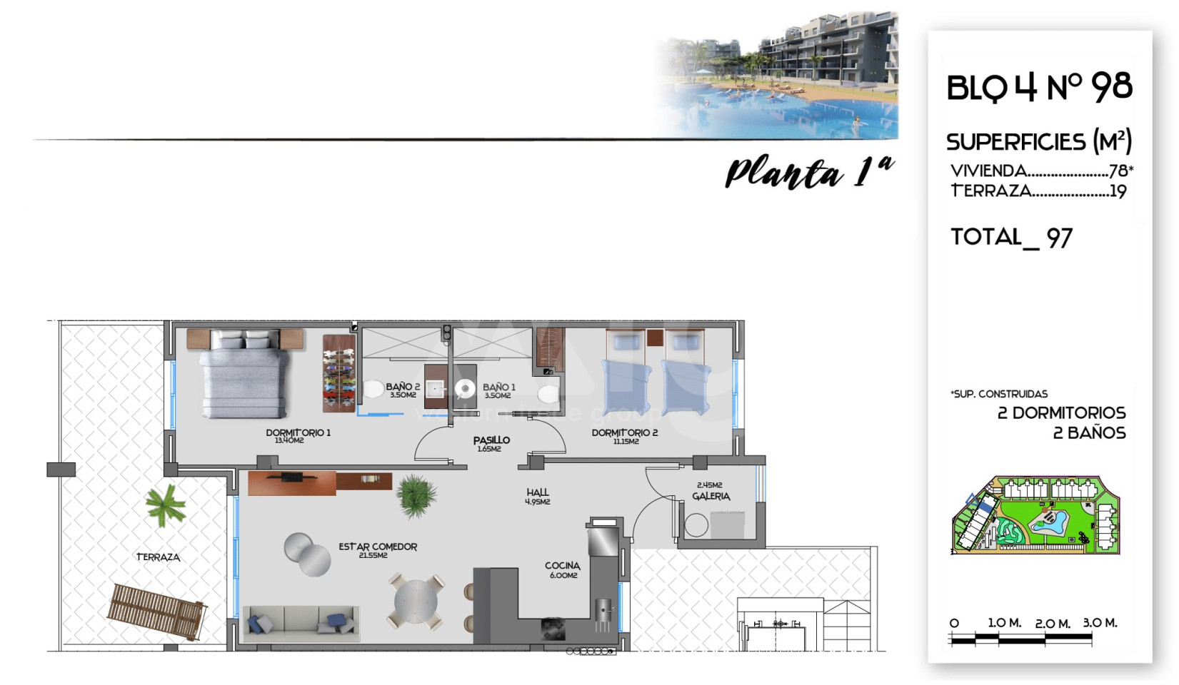2 bedroom Apartment in Guardamar del Segura - CN34842 - 1