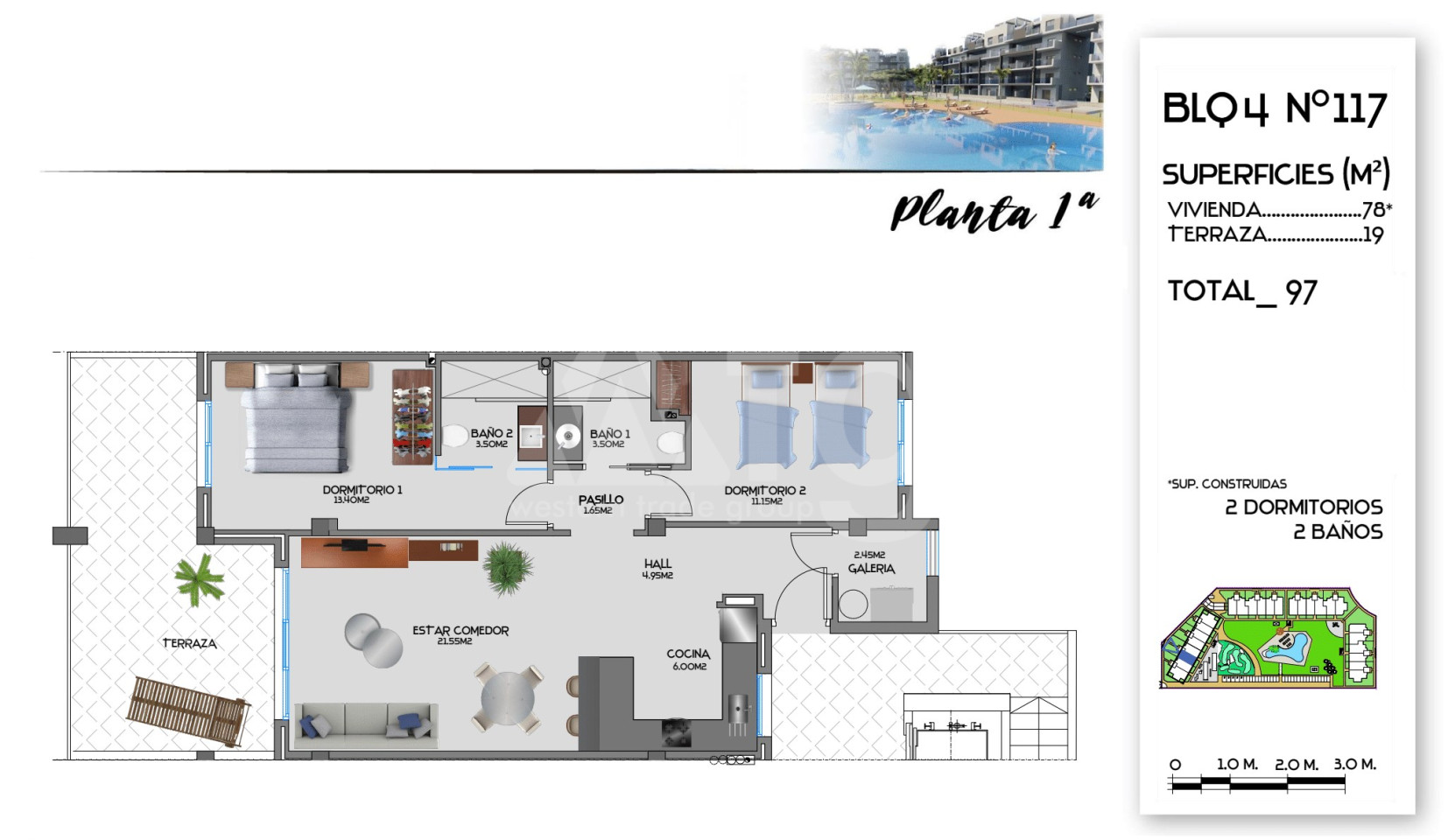 Apartament cu 2 dormitoare în Guardamar del Segura - CN34861 - 1