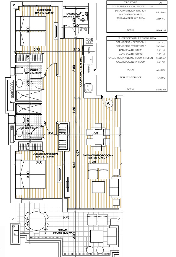Apartamento de 2 habitaciones en Villamartin - PFN35229 - 1