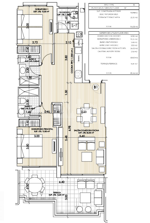 Apartamento de 2 habitaciones en Villamartin - PFN35281 - 1