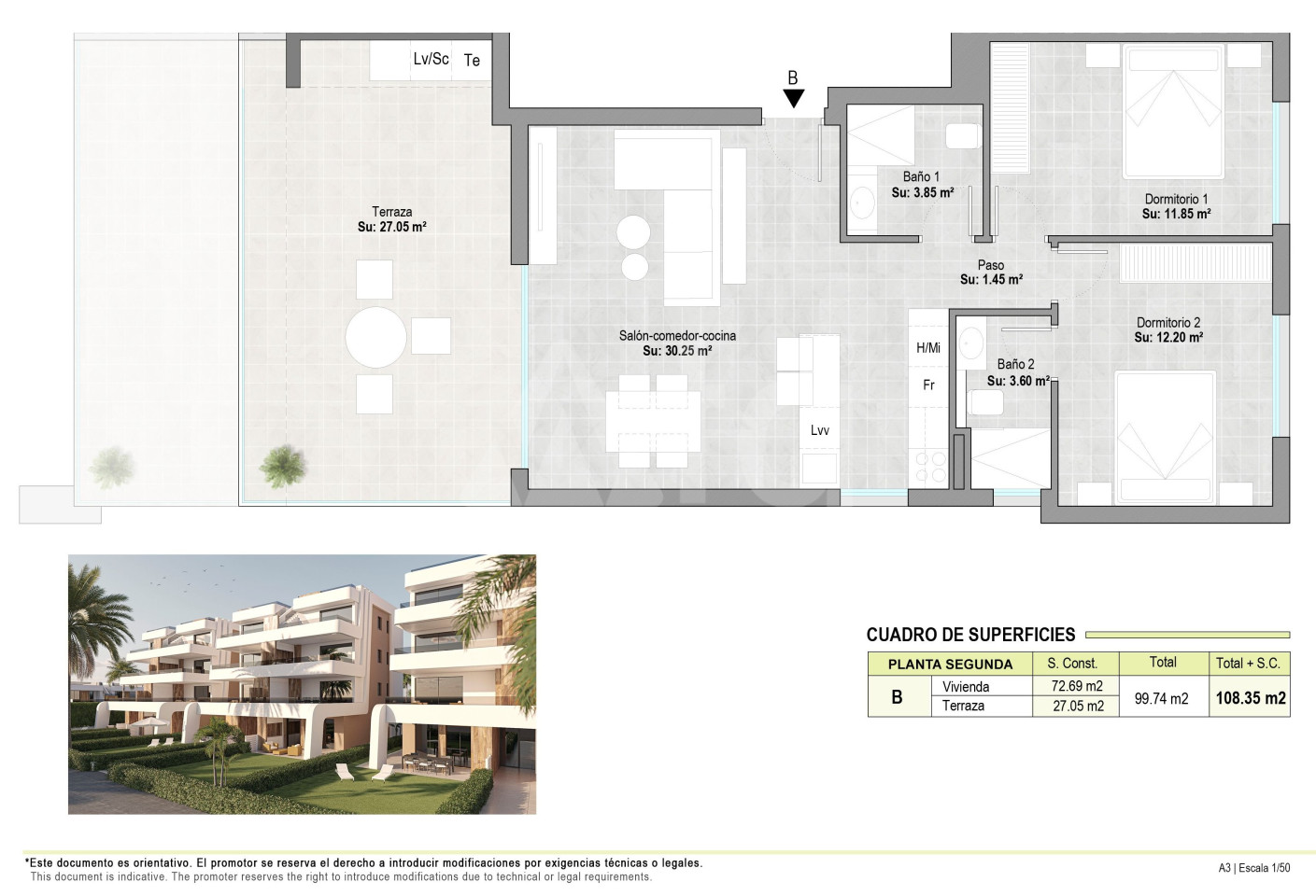 Apartament cu 2 dormitoare în Alhama de Murcia - WD35554 - 1