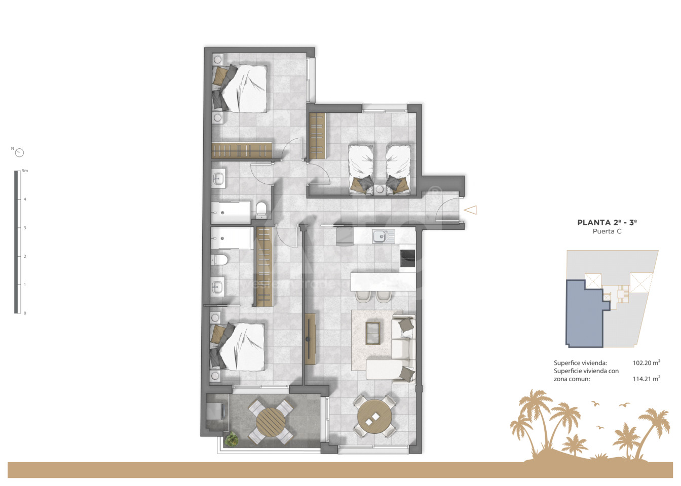 3 bedroom Apartment in Guardamar del Segura - RTG35684 - 1