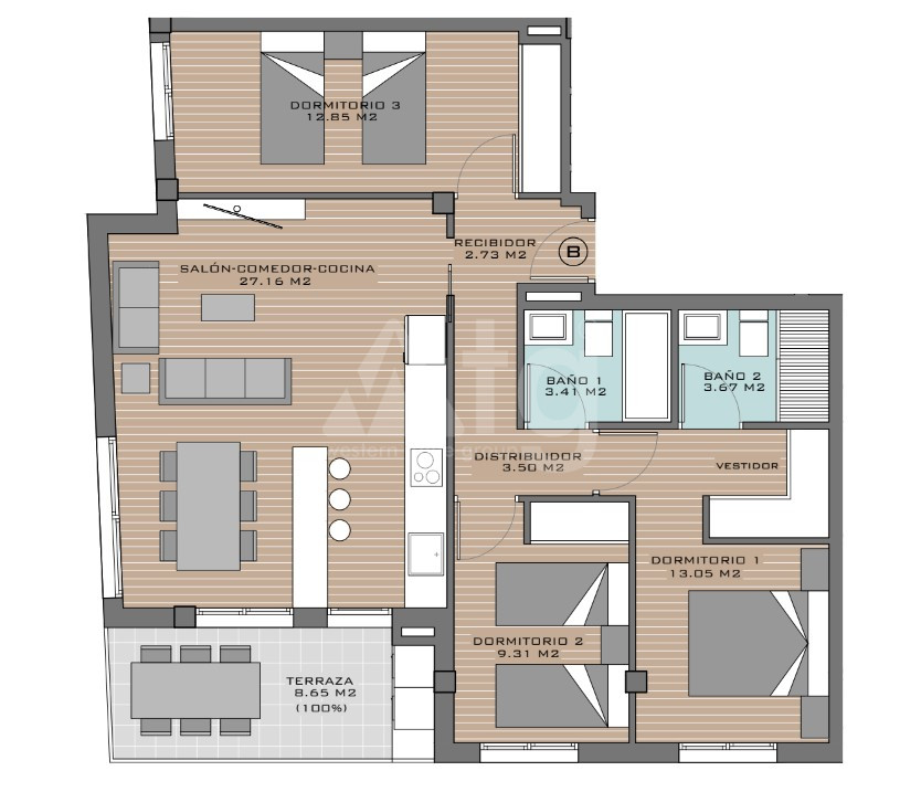 3 bedroom Apartment in Elche - EB35743 - 1