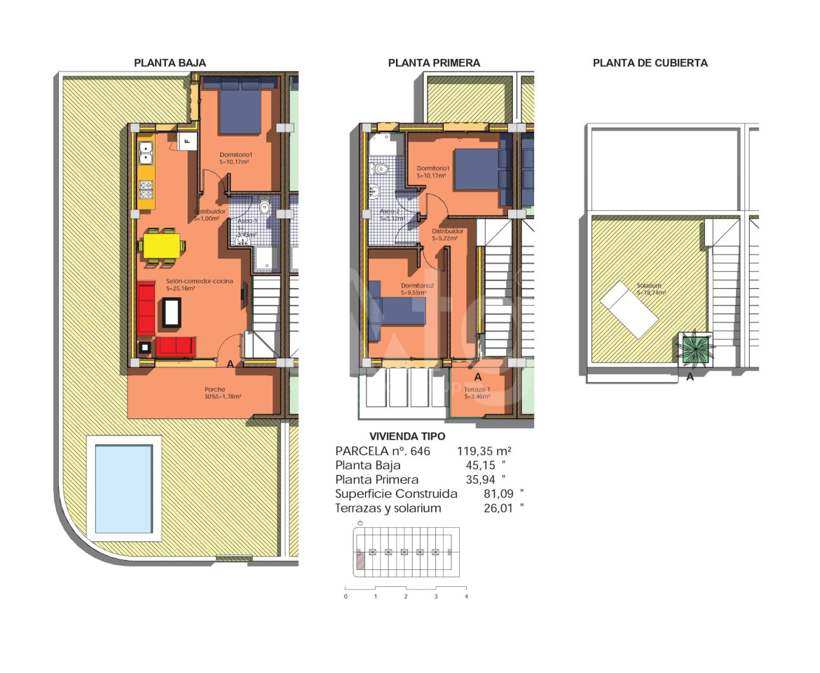 3 Schlafzimmer Reihenhaus in Villamartin - WD35765 - 1