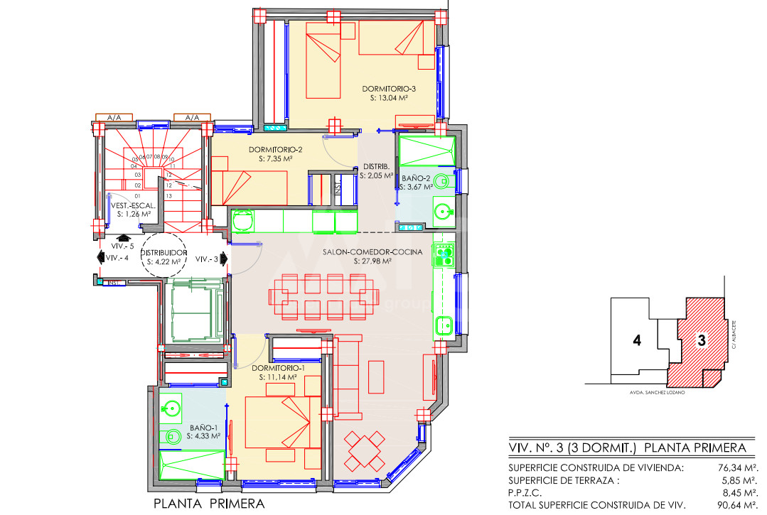 3 bedroom Apartment in Torre de la Horadada - AGI8448 - 1