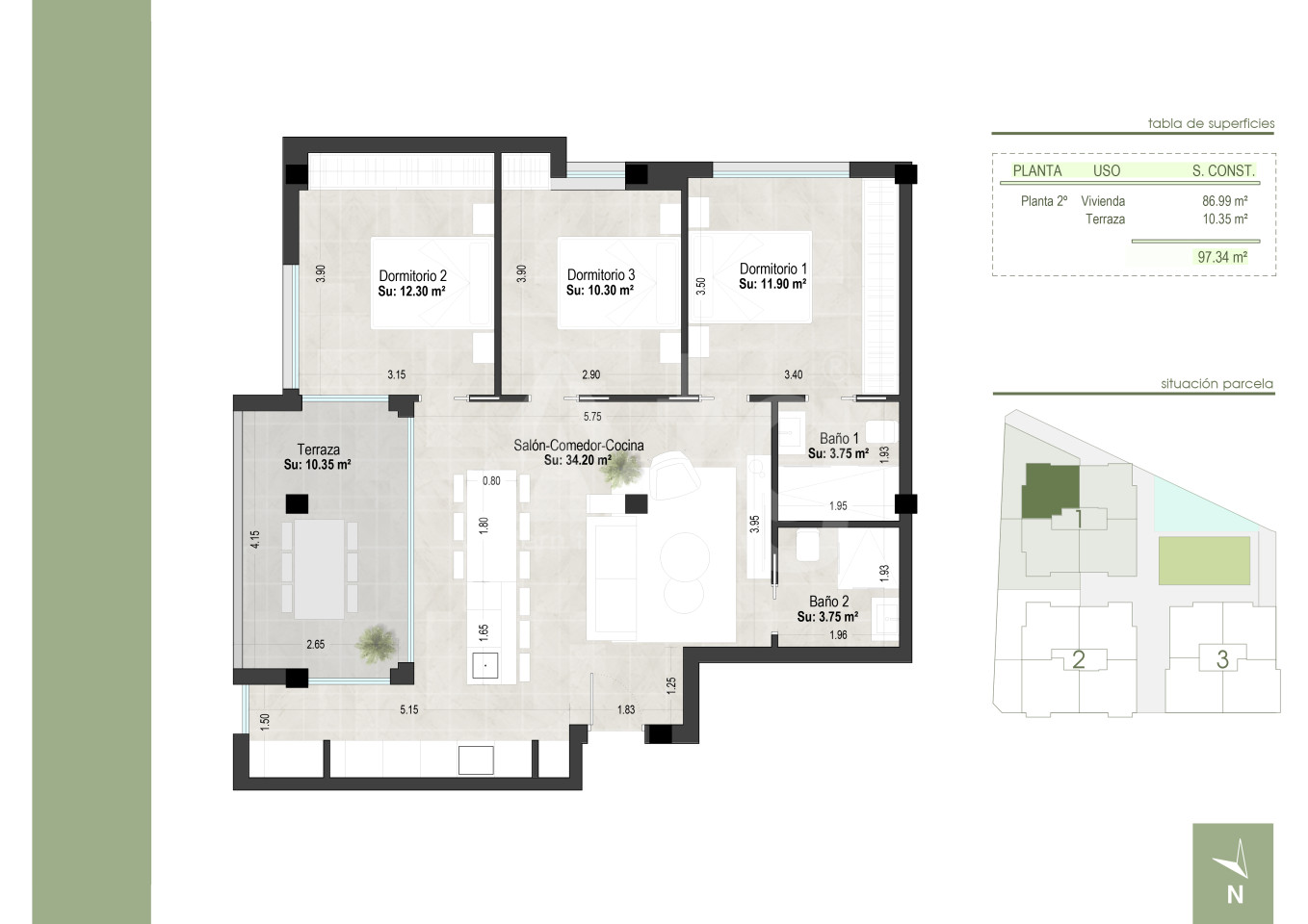 Apartamento de 3 habitaciones en San Pedro del Pinatar - WHG36048 - 1