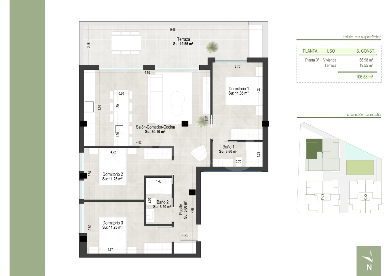 3 bedroom Apartment in San Pedro del Pinatar - WHG36052 - 1
