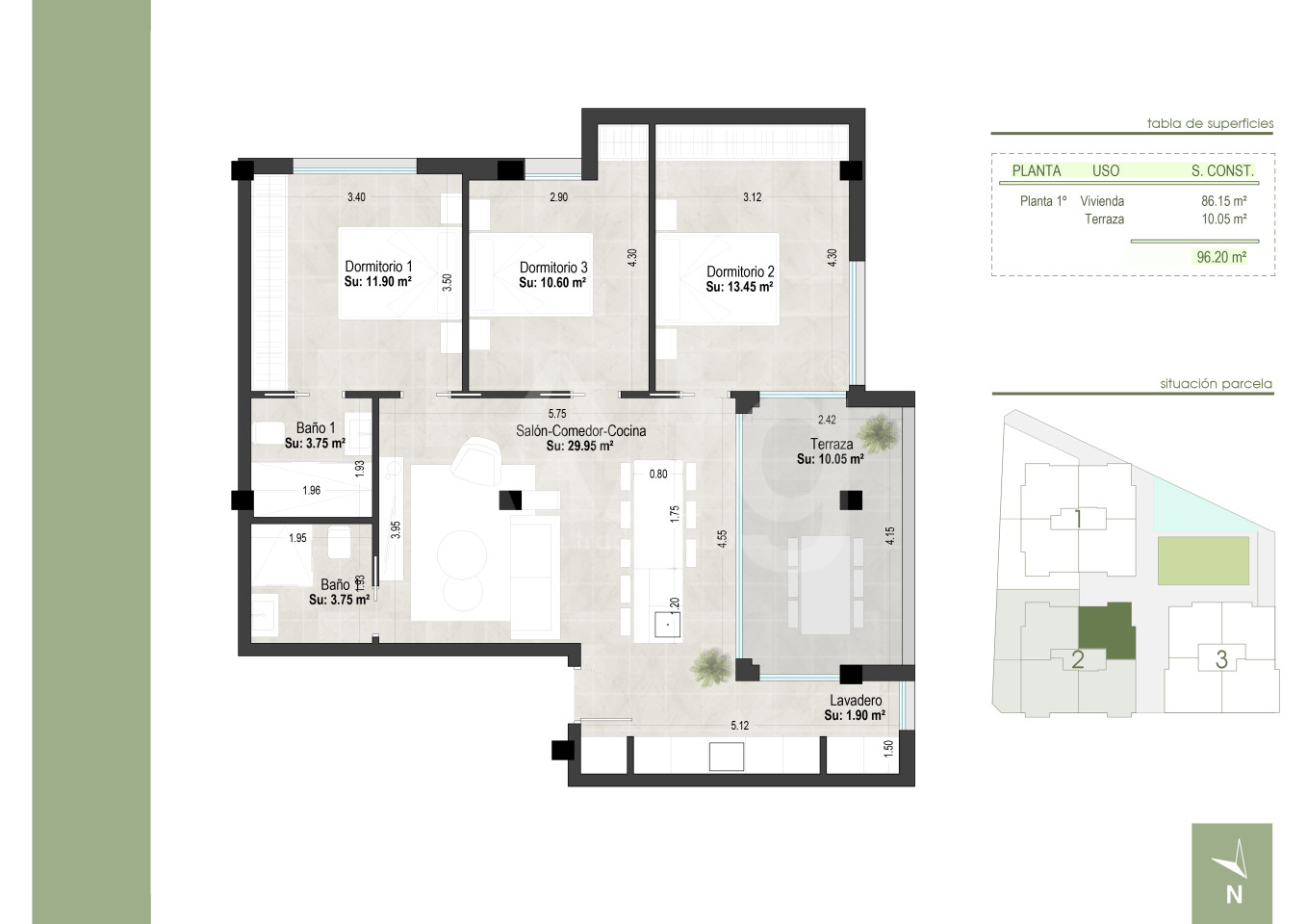 3 bedroom Apartment in San Pedro del Pinatar - WHG36060 - 1