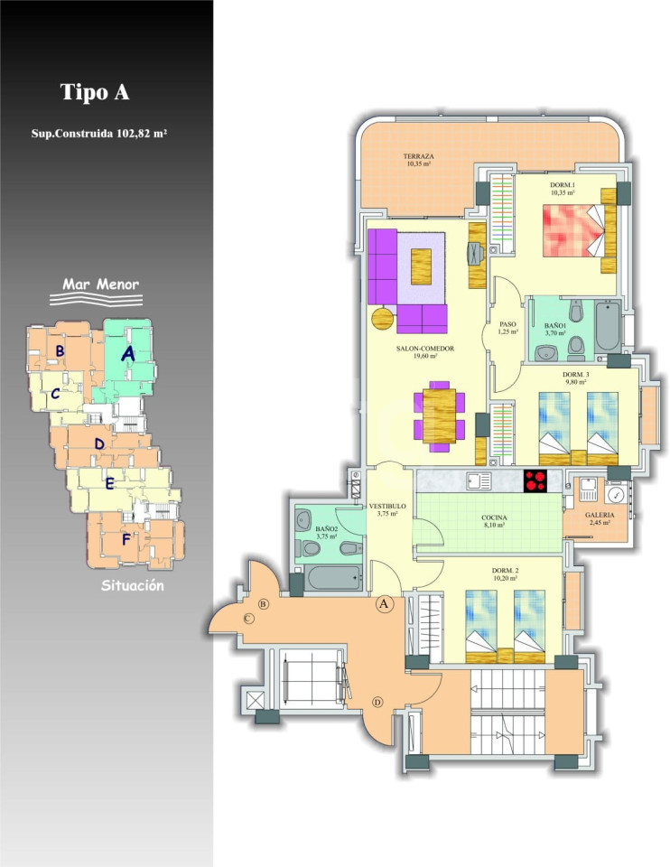 Апартаменты в Ла Манга, 3 спальни - GRI36413 - 1