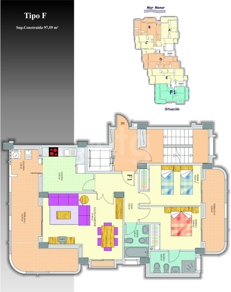 2 Schlafzimmer Appartement in La Manga - GRI36418 - 1