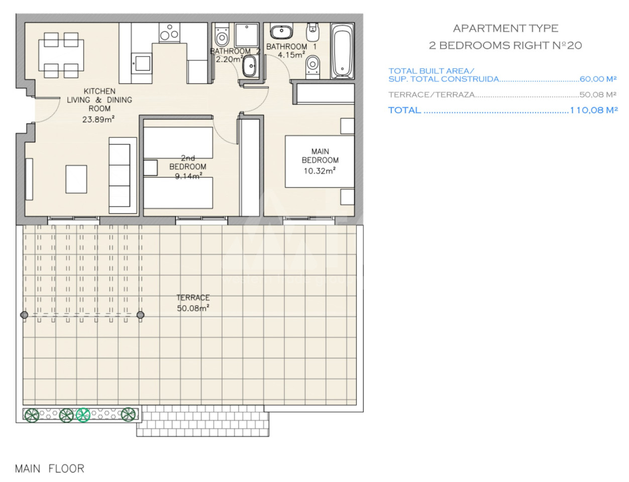 Apartamento de 2 habitaciones en Águilas - ARE36580 - 1