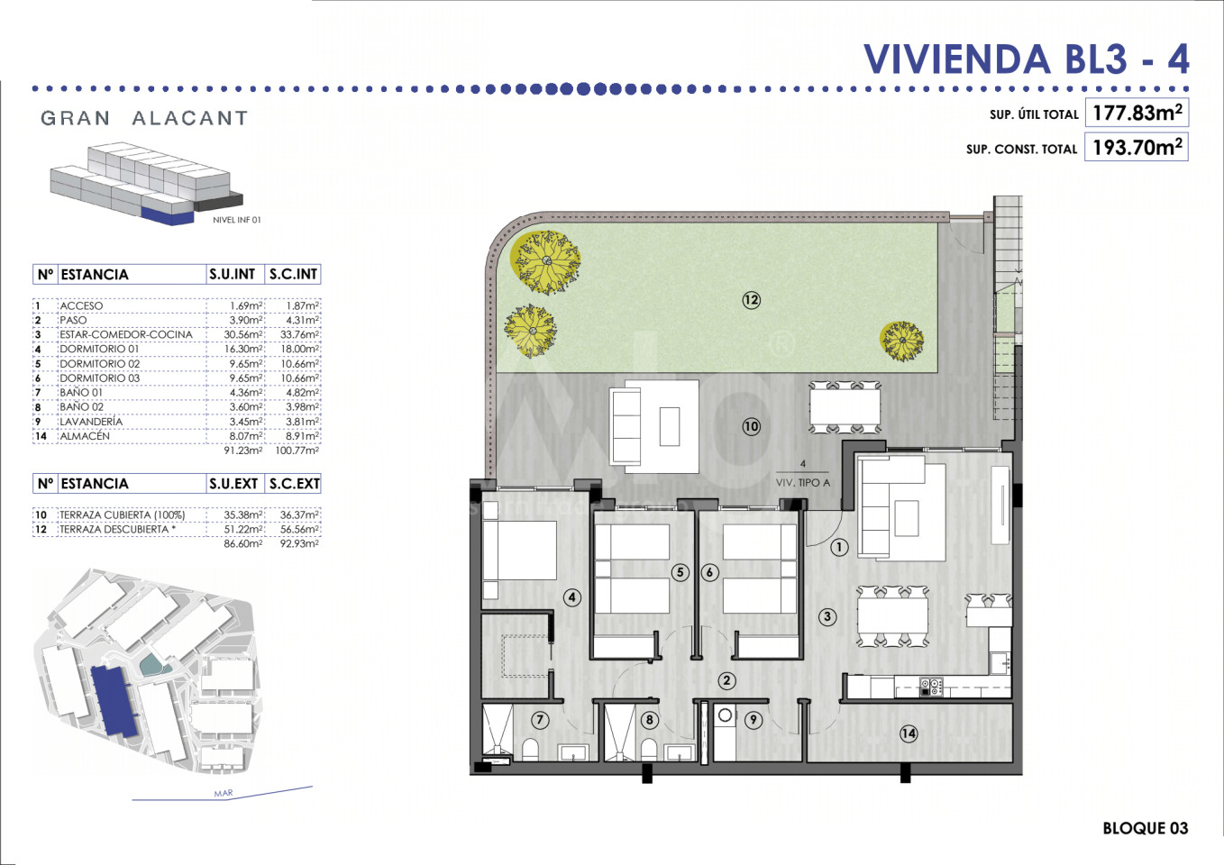Apartament cu 3 dormitoare în Gran Alacant - GD37065 - 1