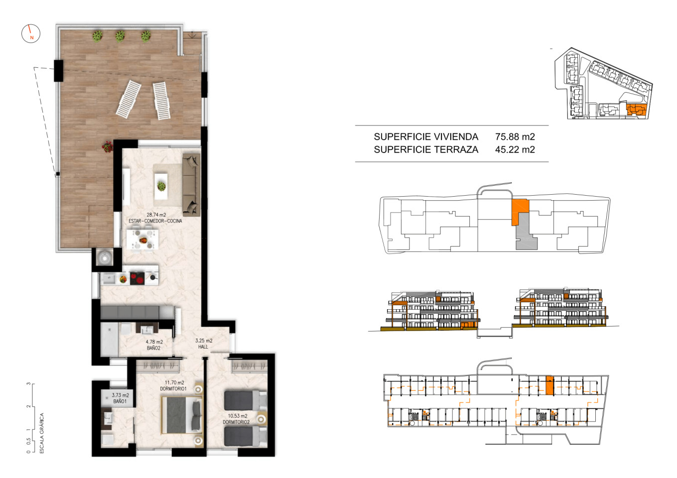 2 bedroom Apartment in Playa Flamenca - DI38075 - 1