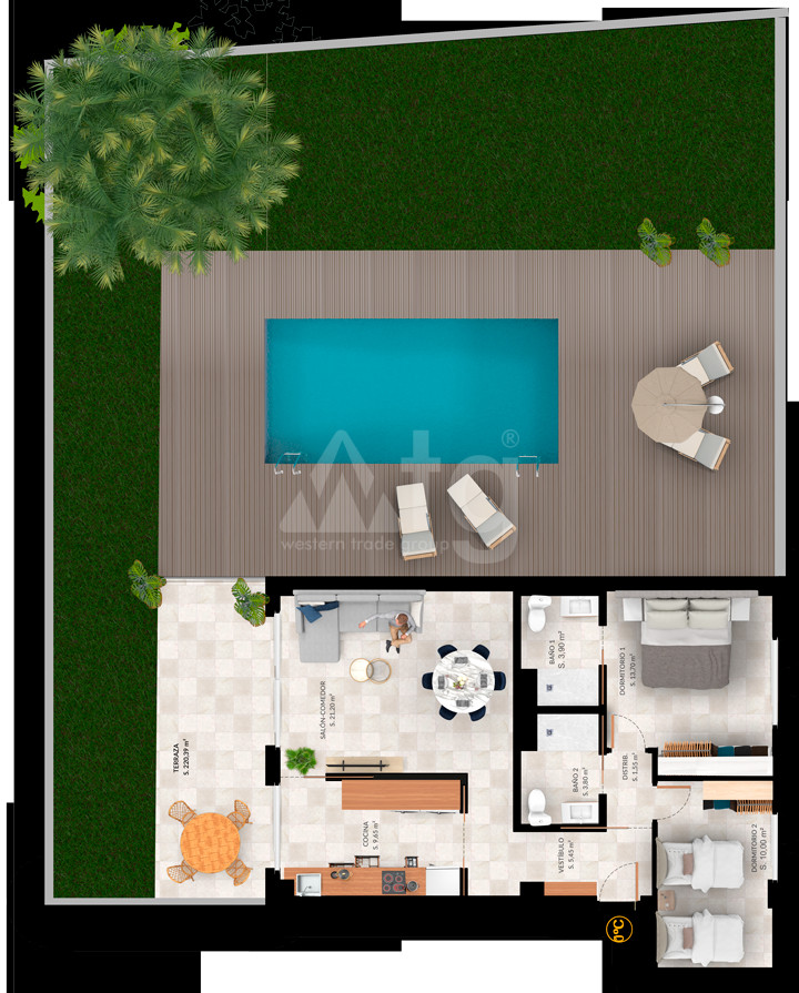 Apartamento de 2 habitaciones en Finestrat - PTA38582 - 1