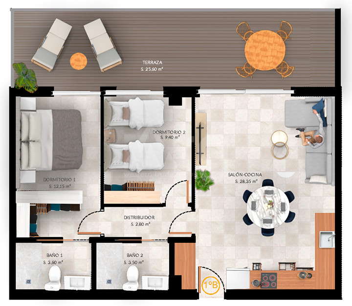 Apartamento de 2 habitaciones en Finestrat - PTA38584 - 1