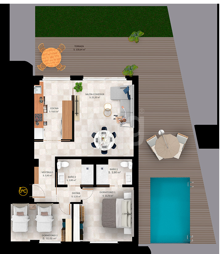 Apartamento de 2 habitaciones en Finestrat - PTA38741 - 1