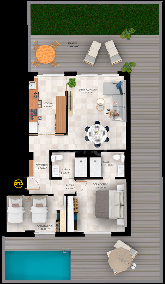 Apartamento de 2 habitaciones en Finestrat - PTA38837 - 1