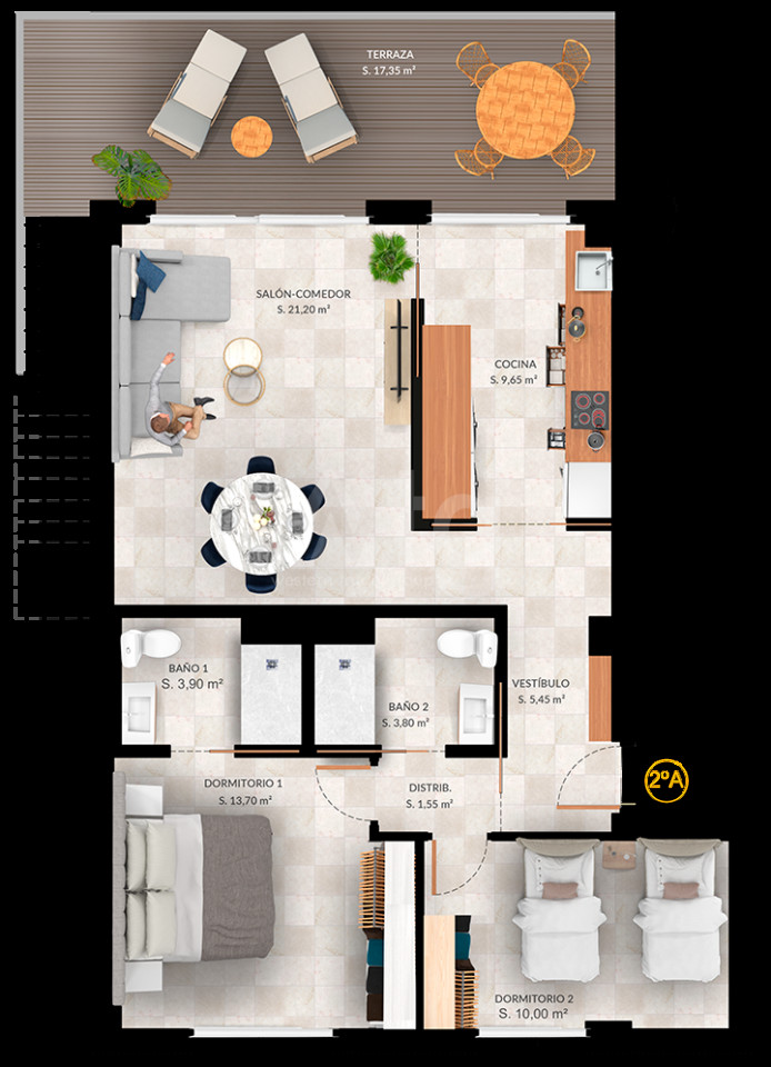 Ático de 2 habitaciones en Finestrat - PTA38841 - 1