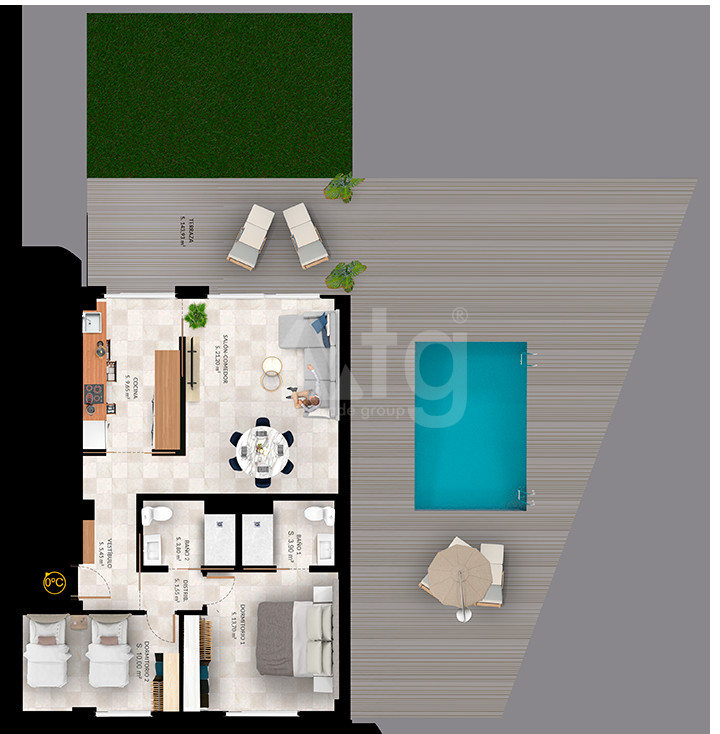 Apartamento de 2 habitaciones en Finestrat - PTA39555 - 1