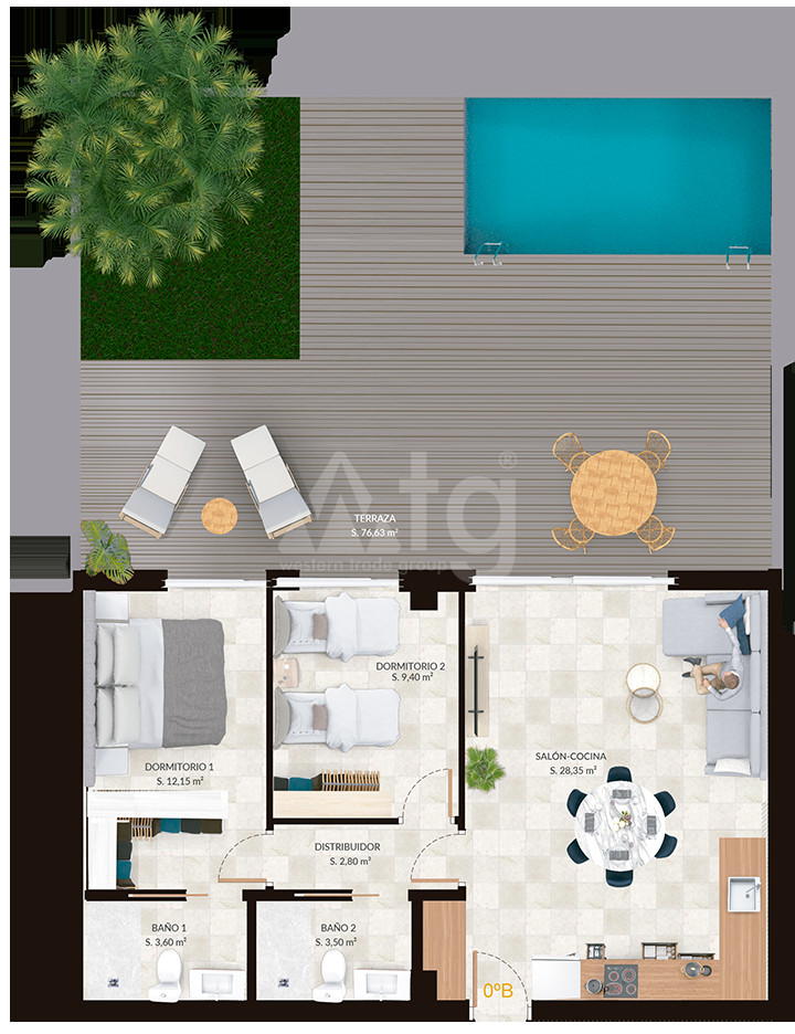 Apartamento de 2 habitaciones en Finestrat - PTA39564 - 1