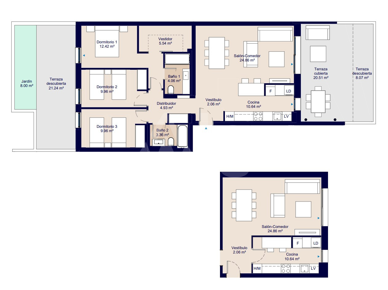 3 bedroom Apartment in San Juan de Alicante - AEH40973 - 1