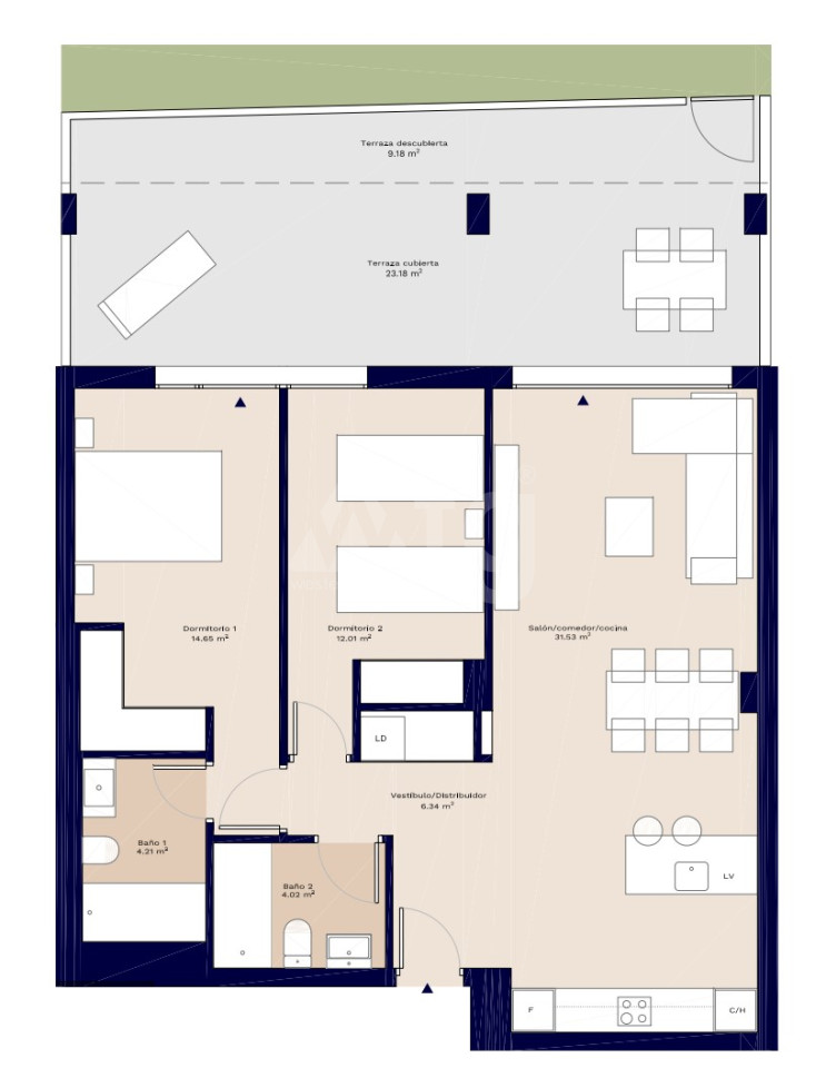 2 bedroom Apartment in Denia - AEH40985 - 1