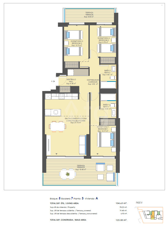 Apartament cu 3 dormitoare în Dehesa de Campoamor - UBA41671 - 1