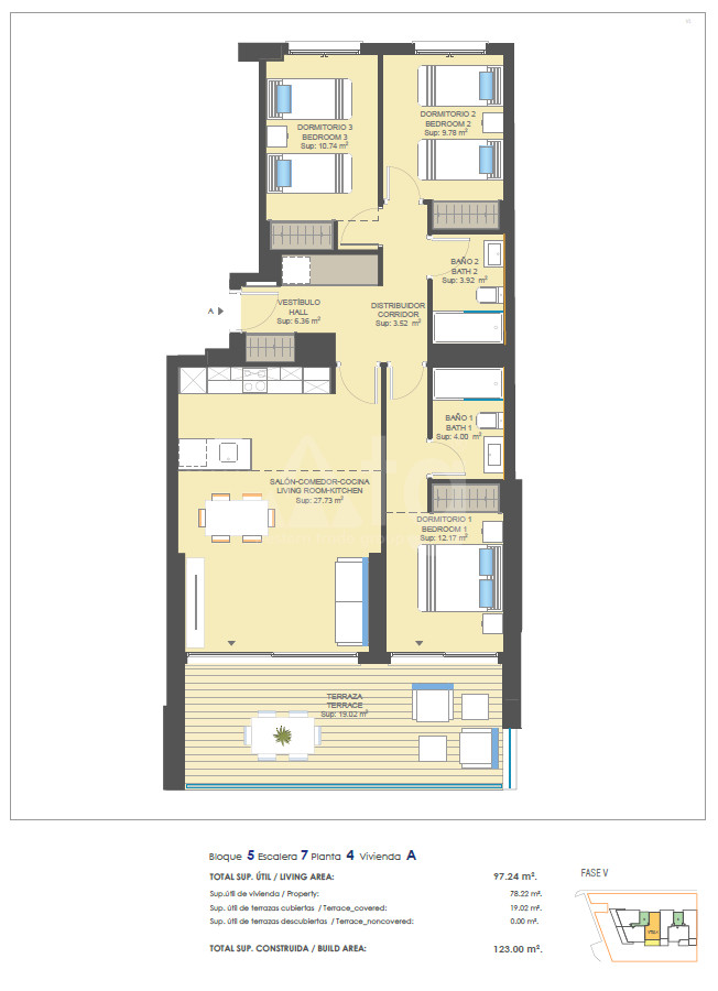 Apartament cu 3 dormitoare în Dehesa de Campoamor - UBA41673 - 1