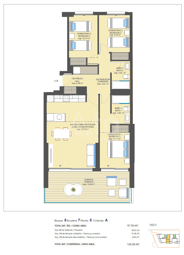 3 bedroom Apartment in Dehesa de Campoamor - UBA41676 - 1