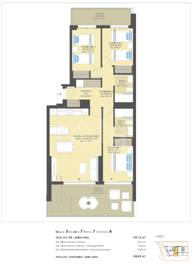 3 bedroom Penthouse in Dehesa de Campoamor - UBA41682 - 1