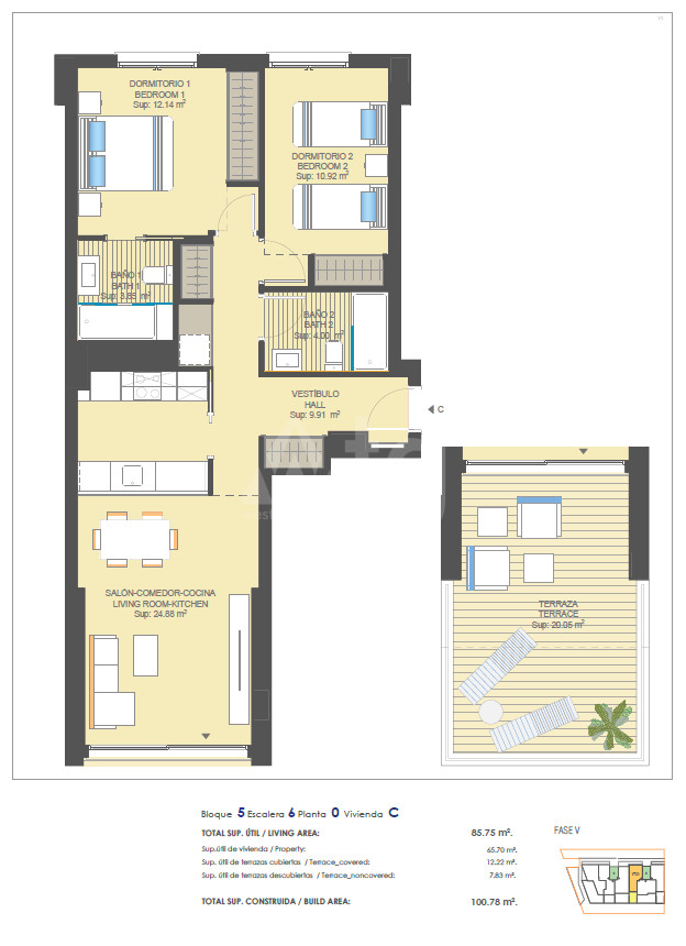 Апартамент в Деєса де Кампоамор, 2 спальні - UBA41686 - 1