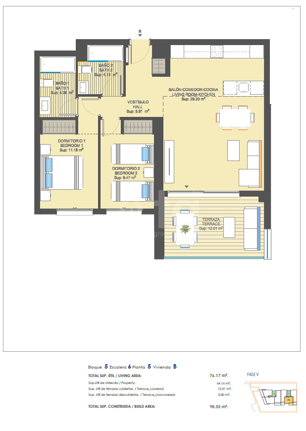 Apartamento de 2 habitaciones en Dehesa de Campoamor - UBA41698 - 1