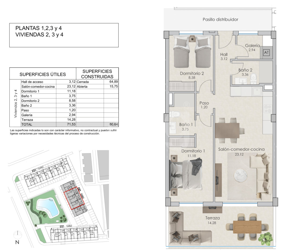 Apartamento de 2 habitaciones en Santa Pola - US41744 - 1