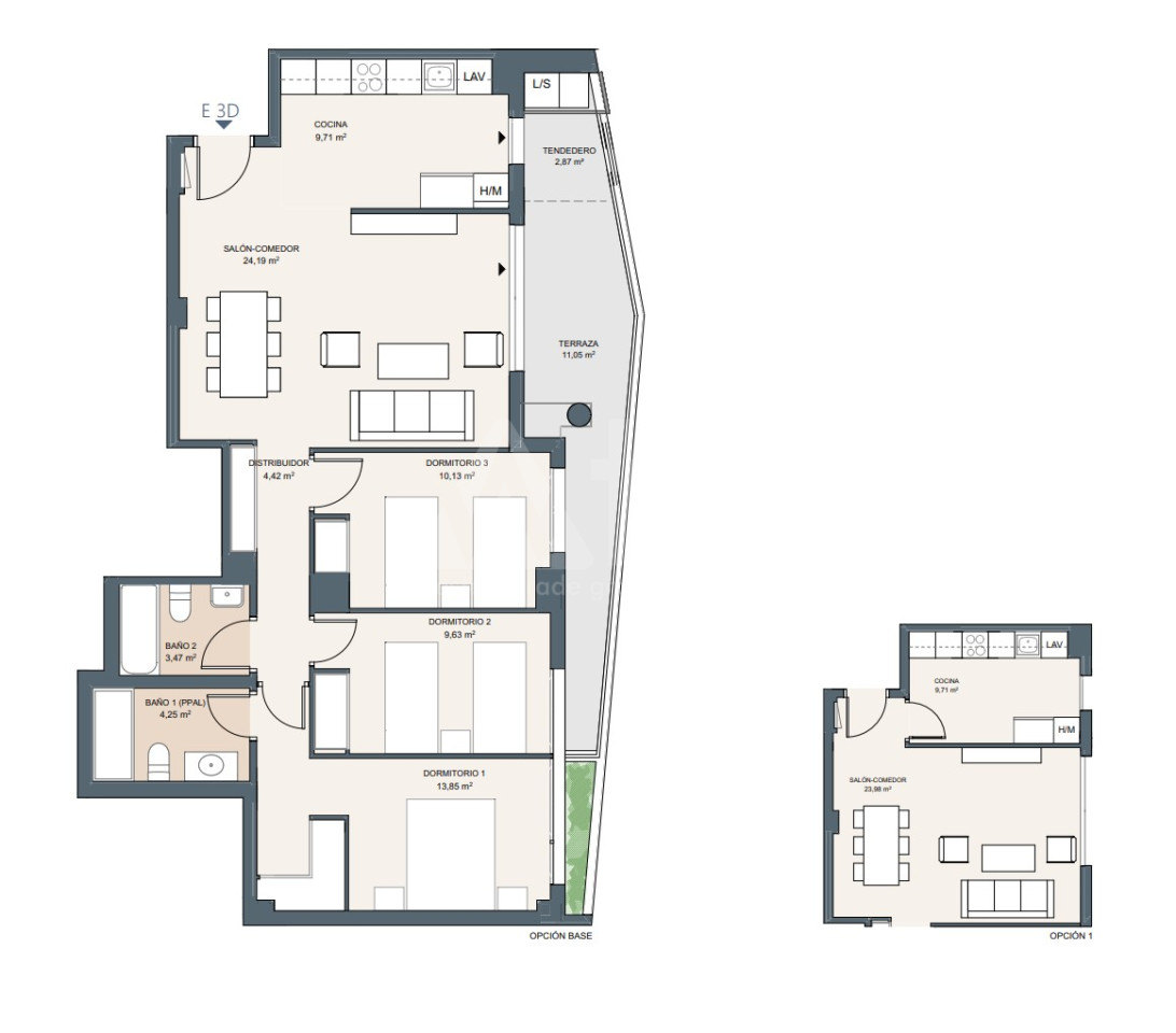 3 Schlafzimmer Appartement in Alicante - AEH42609 - 1