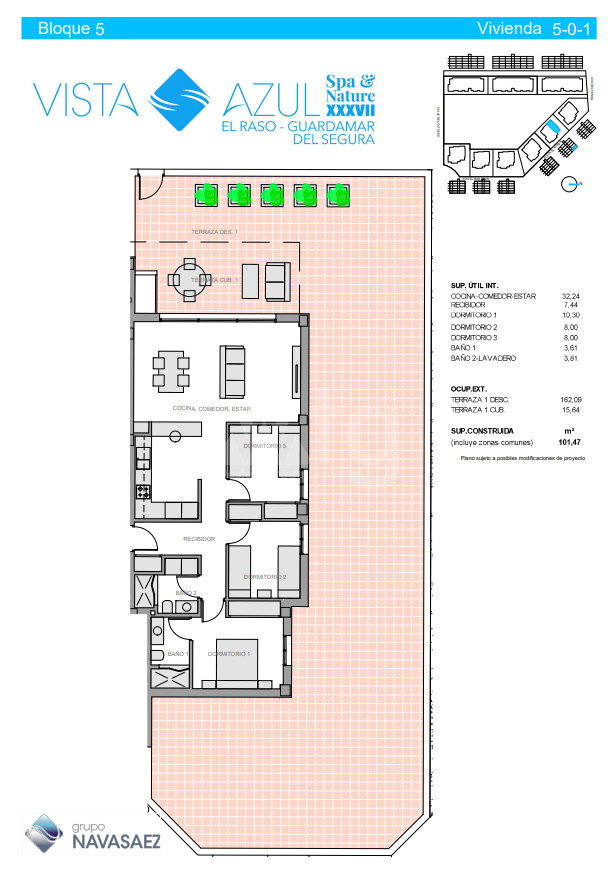 Апартаменты в Гуардамар дель Сегура, 3 спальни - NS43051 - 1
